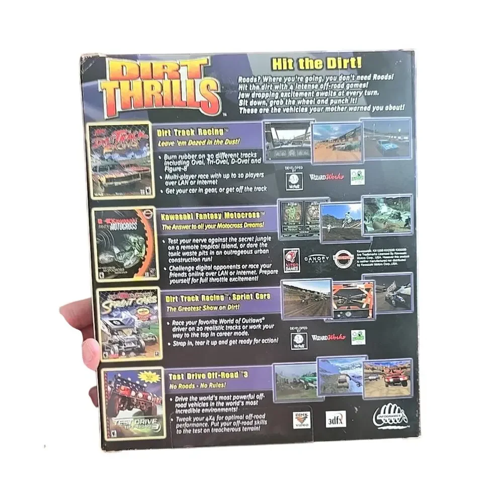 NIB Vintage 1999‎ Dirt Thrills 4 in 1 Pack Dirt Racing CD-ROM PC Game SEALED
